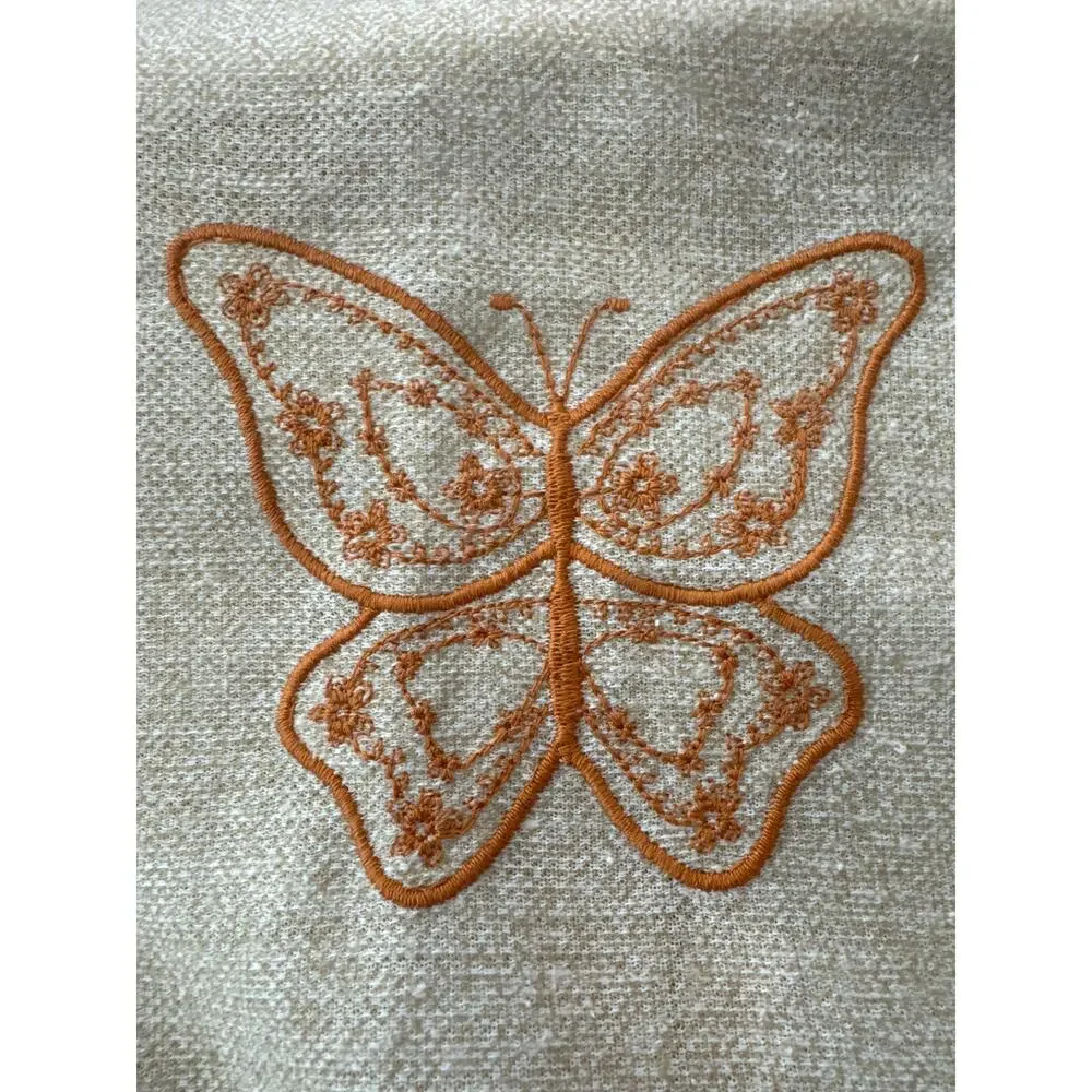 Vintage Jerell of Texas butterfly dress brown & tan medium